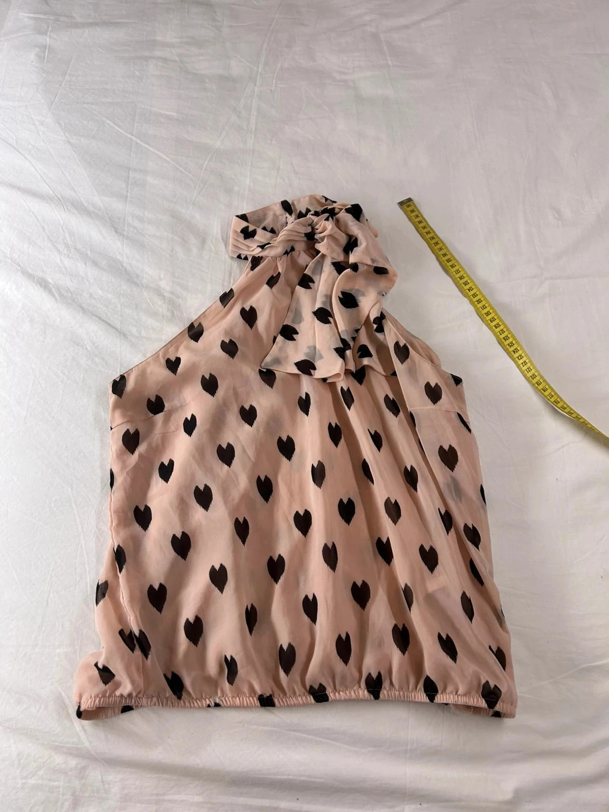Haut court rose à motifs noir h&m divided
